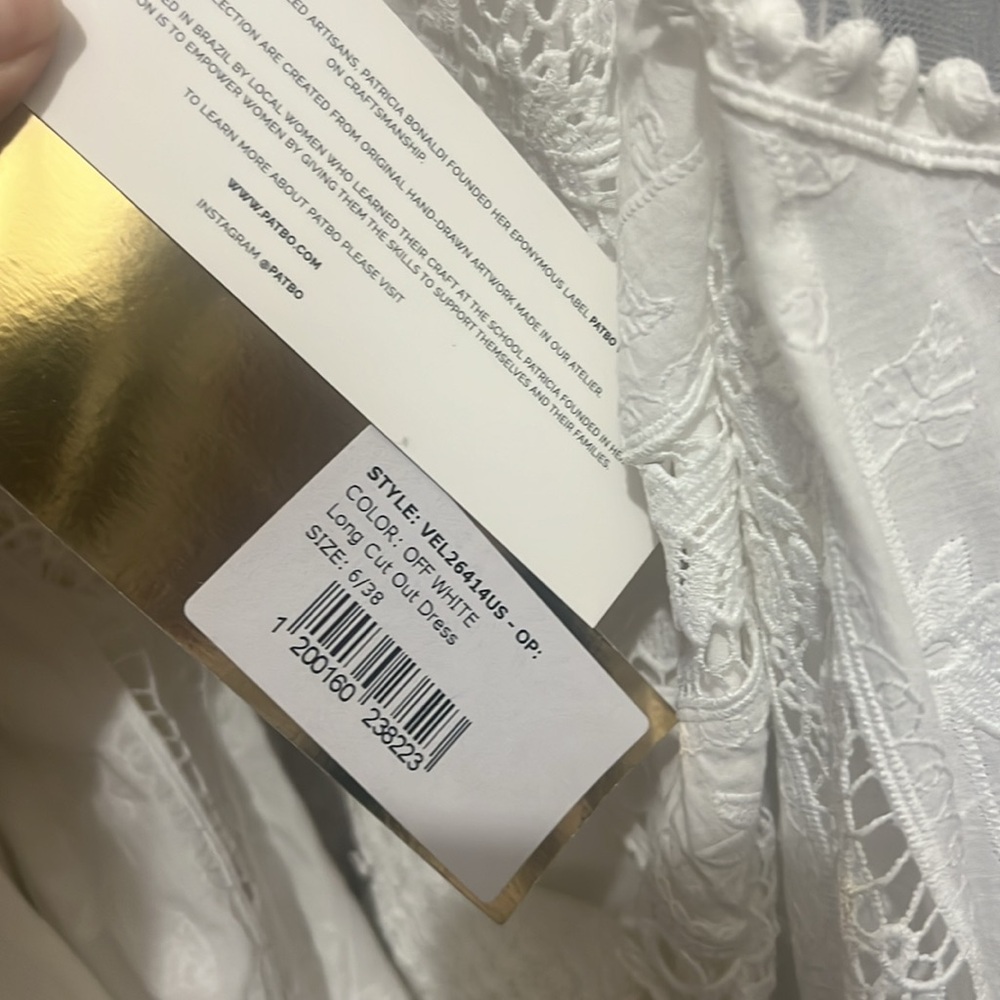 NWT PATBO White Lace long cut out Maxi Dress Size 6 / 38 - Picture 11 of 11